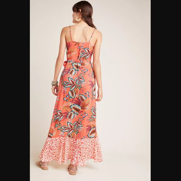 NWT Farm Rio for Anthropologie Musette Maxi Wrap Dress - Picture 3 of 8